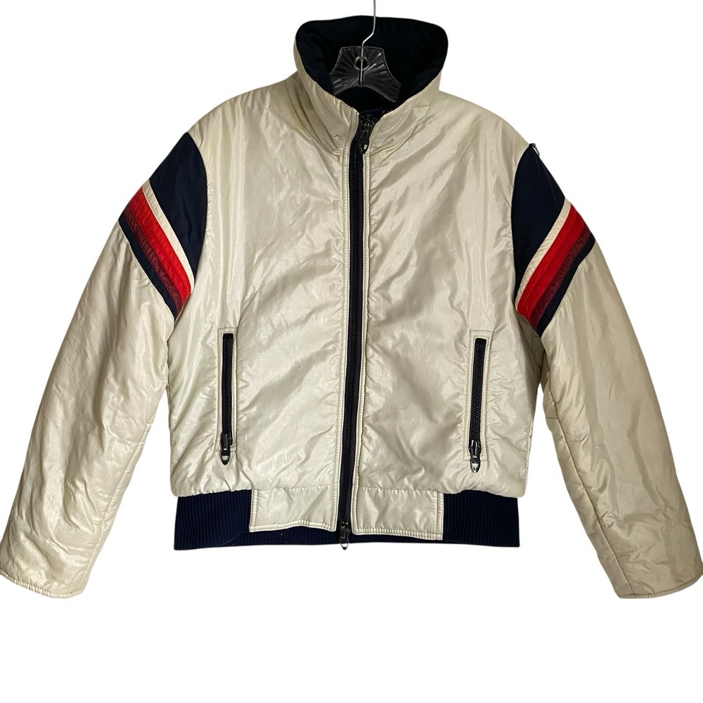Vintage 90s Slalom USA Goose Down Puffer Jacket Women Size 14 Ski Full Zip